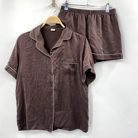 SilkySilk Women's 100% Mulberry Silk Short Sleeve Pajama Set - Picture 3 of 9